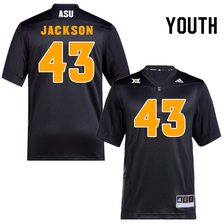 Youth #43 Krew Jackson Arizona State Sun Devils College Football Jerseys Stitched-Black